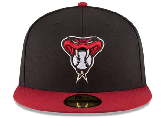 New Era Men's Arizona Diamondbacks 59Fifty Alternate Black Authentic Hat (6 7/8)