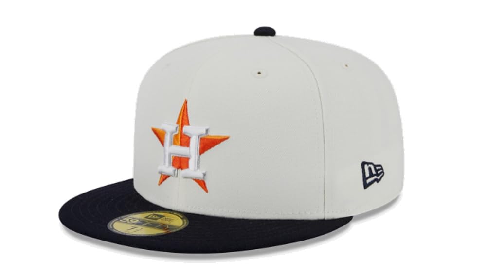 New Era Houston Astros 2017 World Series Game Retro Cooperstown 59Fifty 5950 Fitted (US, Numeric, 7 1/8, Off White)