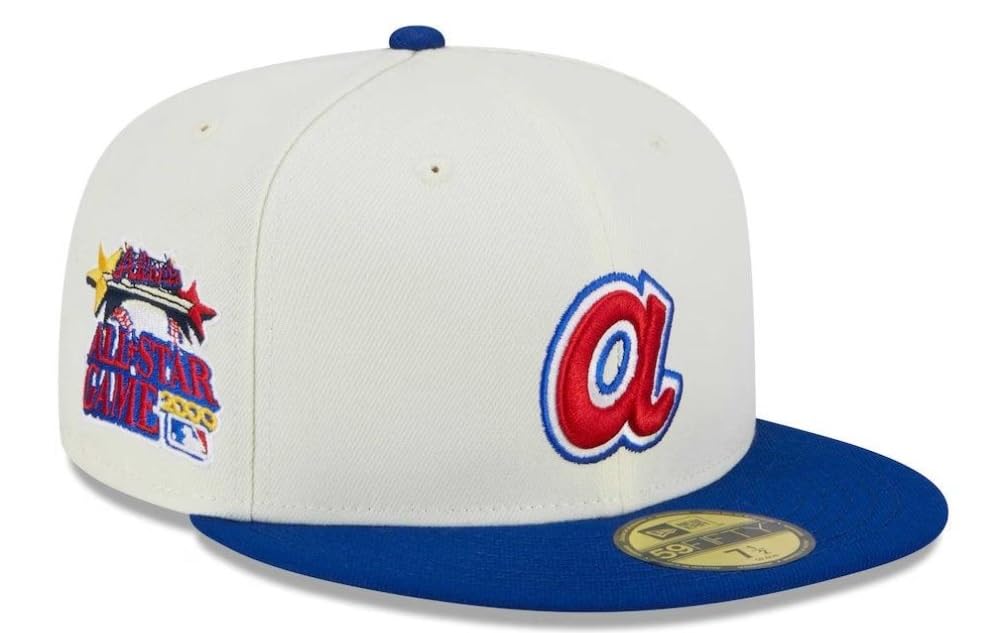 New Era Atlanta Braves 2000 All Star Game Retro Cooperstown 59Fifty 5950 Fitted (US, Numeric, 7 1/4, Off White)