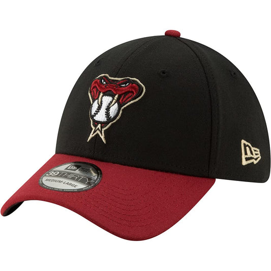 New Era Arizona Diamondbacks 39THIRTY Team Classic Alternate Logo Stretch Fit Cap, 2Tone Hat (as1, Alpha, m, l) Black Red
