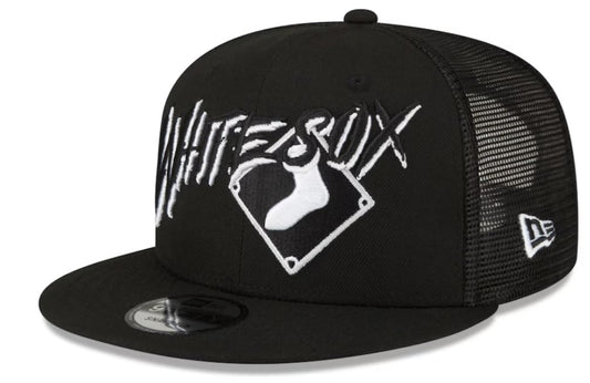 New Era Men's Trucker Mesh Street Dub 9fifty Snapback Hat Cap Baseball Adjustable - Black/White (US, Alpha, One Size, Black/White, Chicago White Sox)