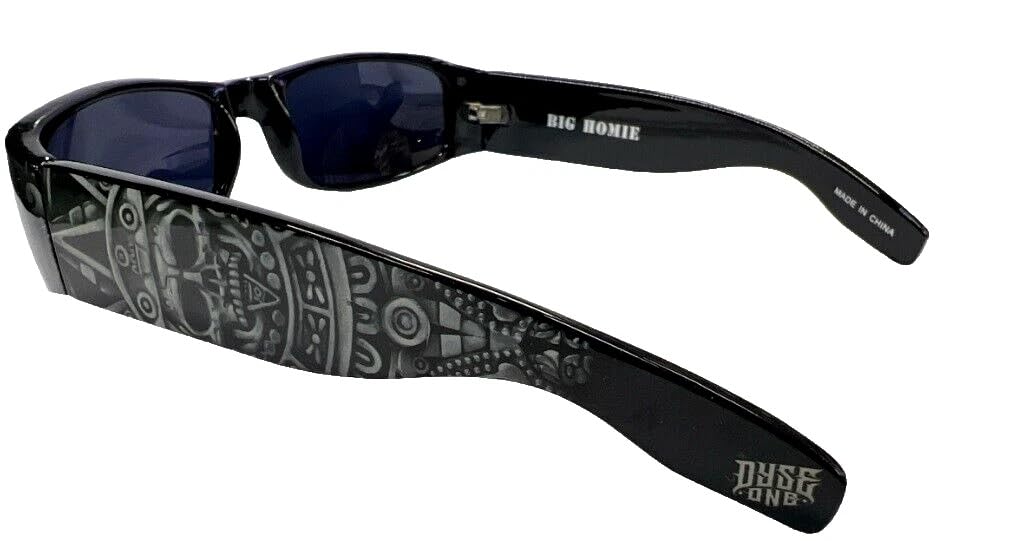 DYSE ONE Authentic Shades Skullendario Grey Aztec Sunglasses California Locs Lowrider Style