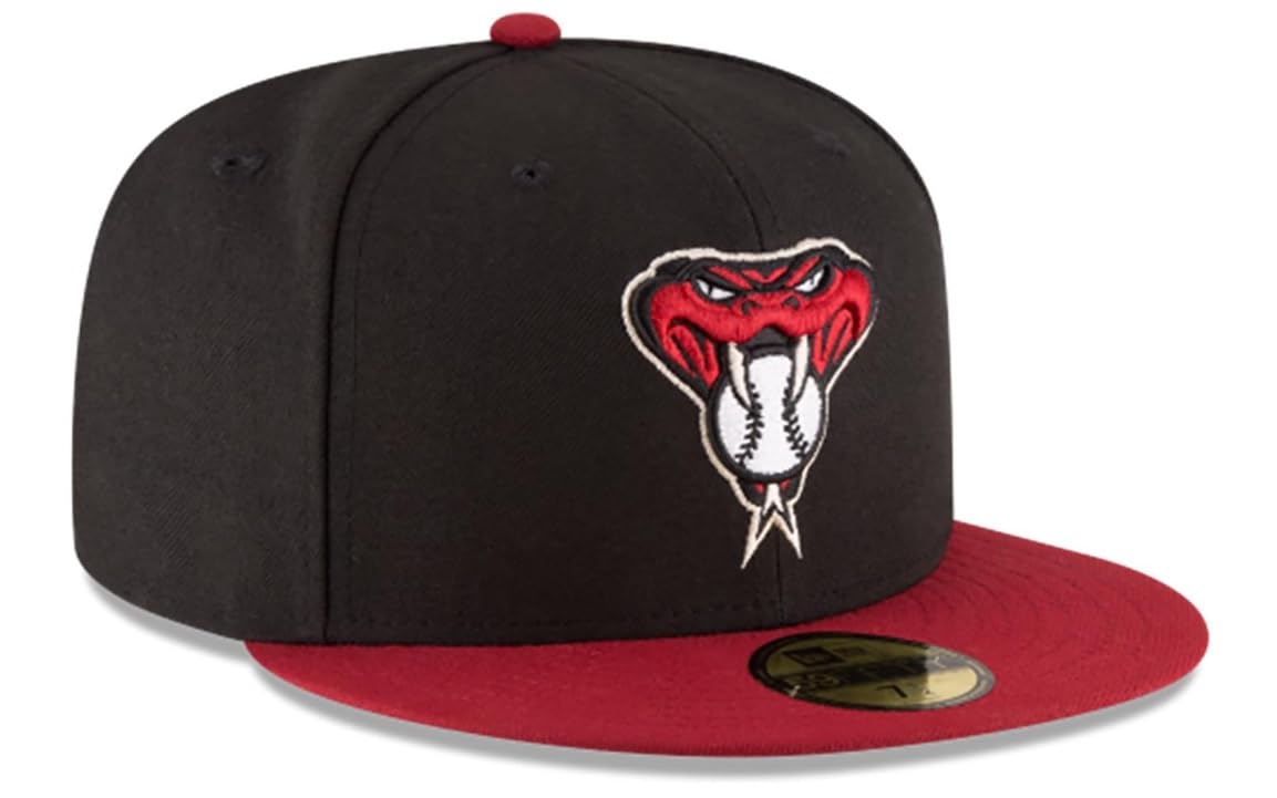 New Era Men's Arizona Diamondbacks 59Fifty Alternate Black Authentic Hat (6 7/8)