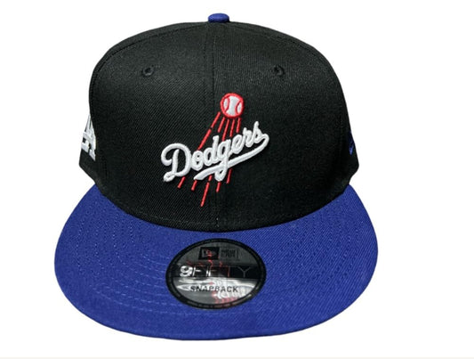 New Era Mens Los Angeles Dodgers Black Blue 9fifty Snapback Hat Cap