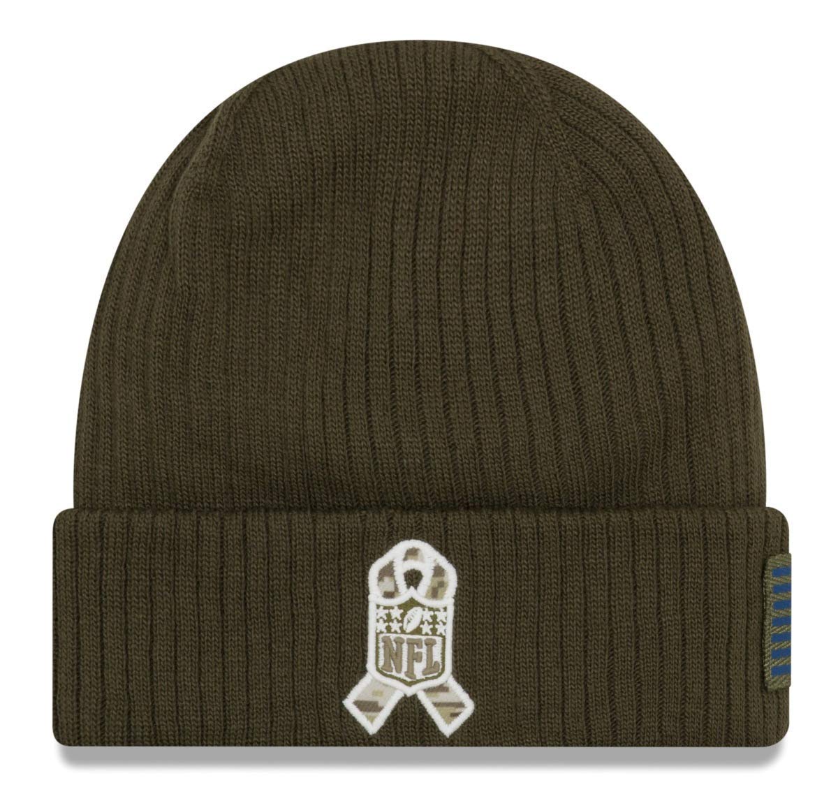 New Era Authentic Collection Colts Sideline Cold Weather Cuffed Knit Beanie Cap Hat One Size Fit Most (Salute to Service 18) Blue