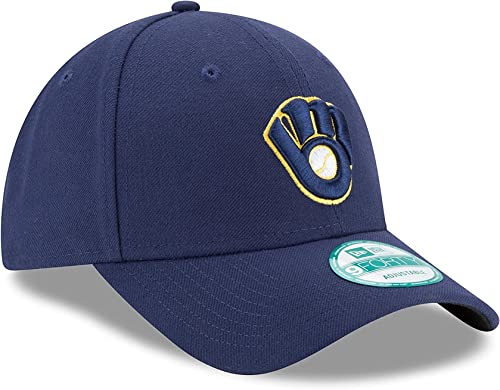New Era MLB The League 9FORTY Adjustable Hat Cap One Size Fits All (Milwaukee Brewers Navy)