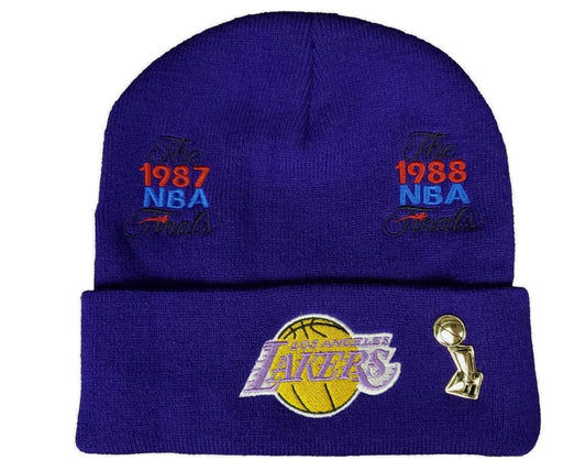 Mitchell & Ness Metal Finals Cuffed Knit Beanie LA Los Angeles Lakers Purple