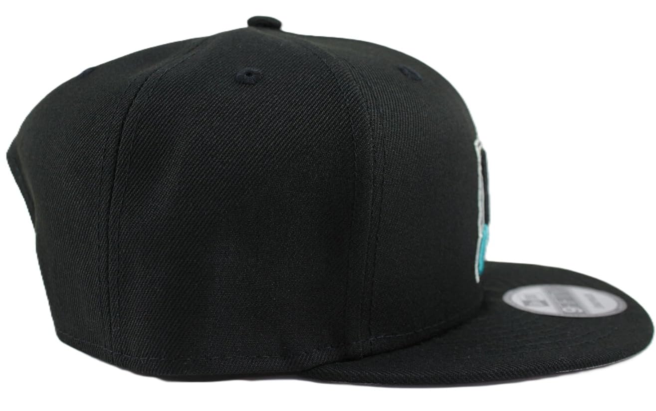 New Era Mens Marlins Cooperstown 9fifty Snapback Adjustable Baseball Hat Cap - Black
