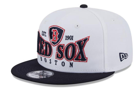 New Era 9Fifty Authentic Crest Mens Adult Snapback Hat (Boston Red Sox White/Navy)