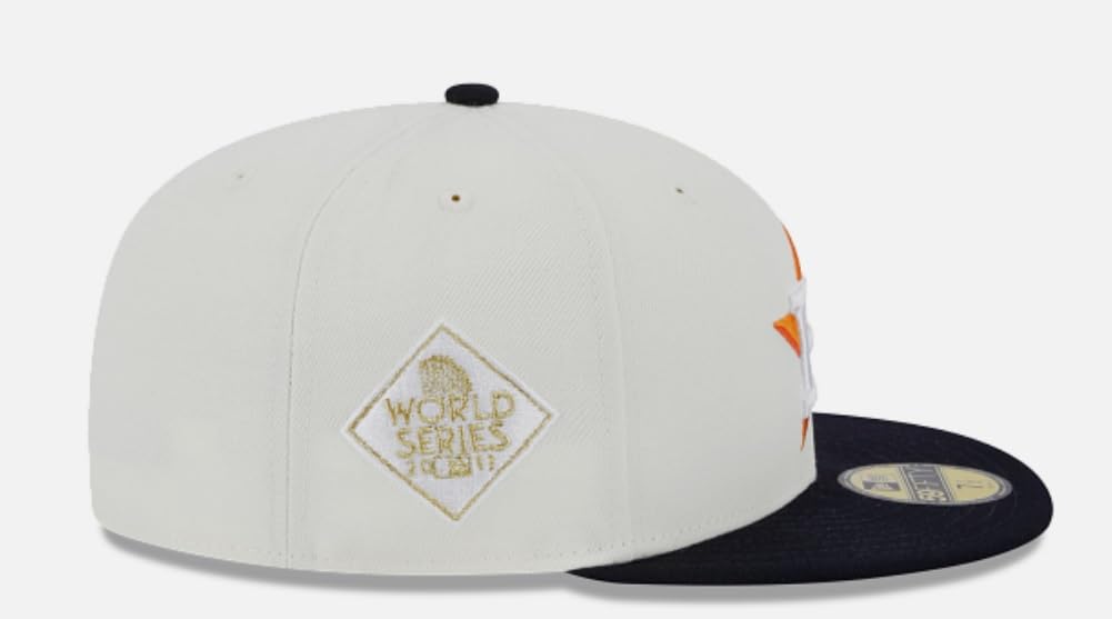 New Era Houston Astros 2017 World Series Game Retro Cooperstown 59Fifty 5950 Fitted (US, Numeric, 7 3/8, Off White)