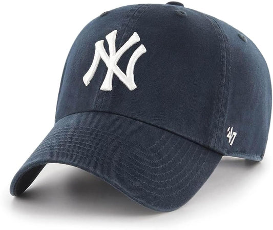 47 Brand MLB Team Color Home Primary Logo Clean Up Adjustable Baseball Cap Hat, Adult One Size Fits All