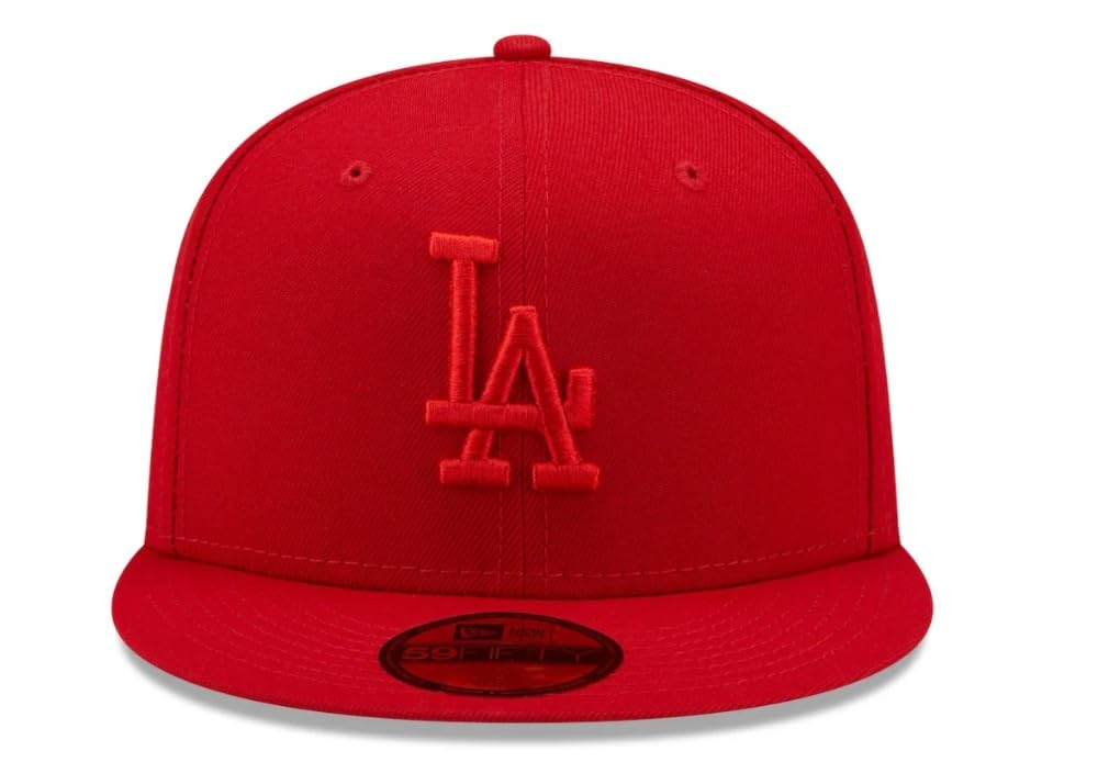 New Era Los Angeles Dodgers Authentic Scarlet Red 59Fifty Fitted Cap Hat (as1, Numeric, Numeric_7_and_5_eighths)