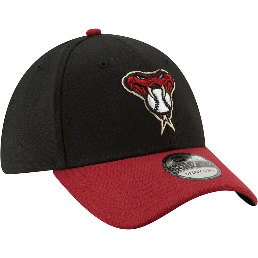 New Era Arizona Diamondbacks 39THIRTY Team Classic Alternate Logo Stretch Fit Cap, 2Tone Hat (as1, Alpha, m, l) Black Red