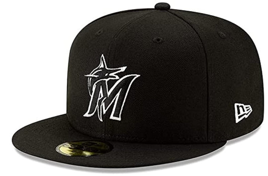 New Era Miami Marlins Black/White Basic 59FIFTY Fitted Cap Men's Hat 11875069 (7