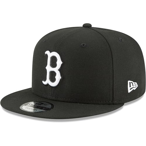 New Era Unisex-Adult MLB 9Fifty Black White Primary Logo Adjustable Snapback Hat Cap One Size Fits All