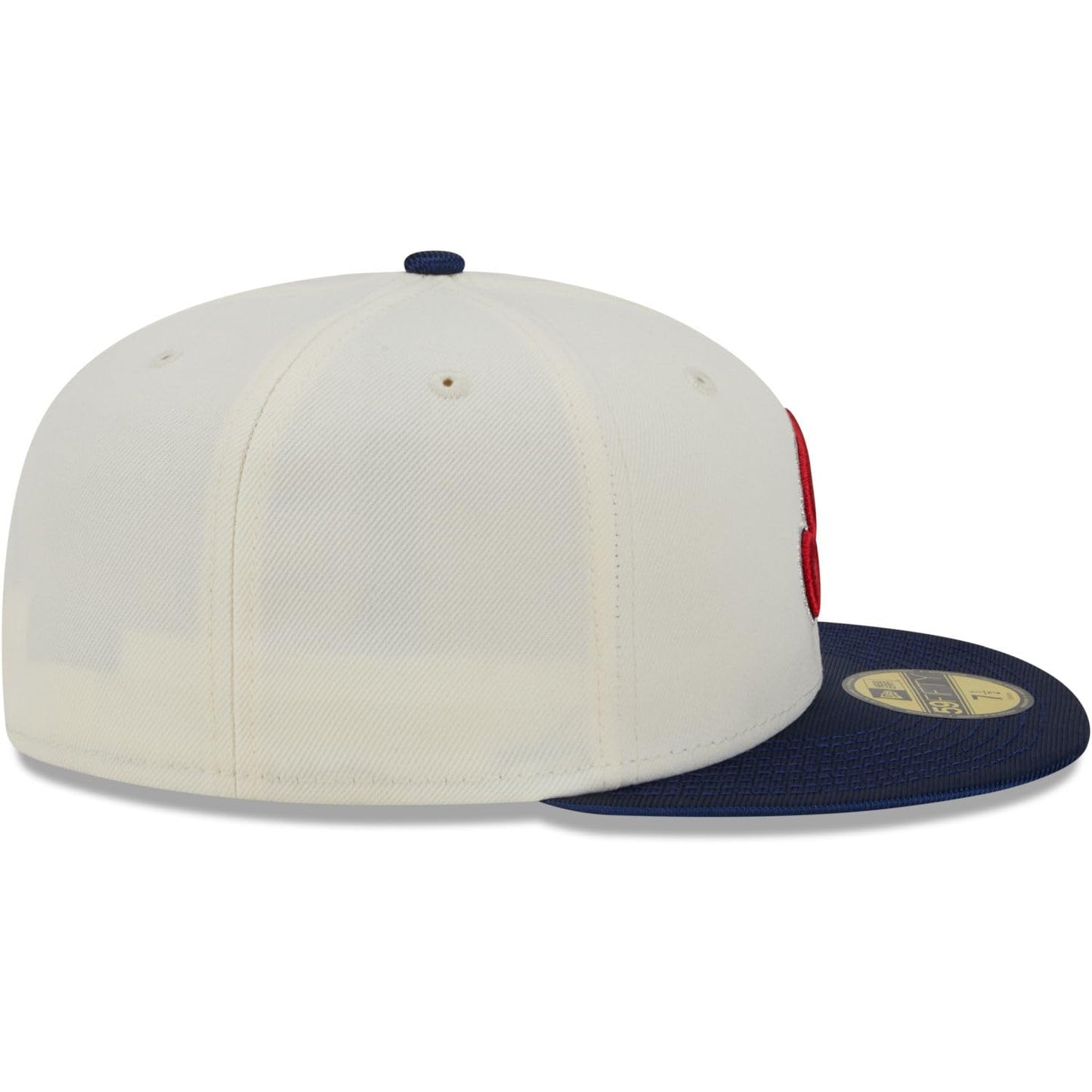 New Era Men's Cleveland Indians 59FIFTY Team Shimmer Fitted Hat - Cream/Blue