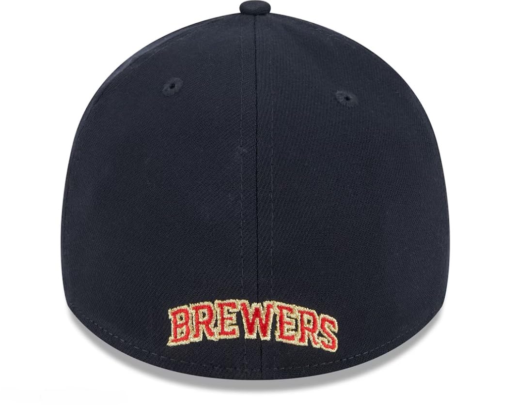 New Era Men's Milwaukee Brewers Navy 2023 Fourth of July 39THIRTY Flex Fit Hat-Size Large/XLarge