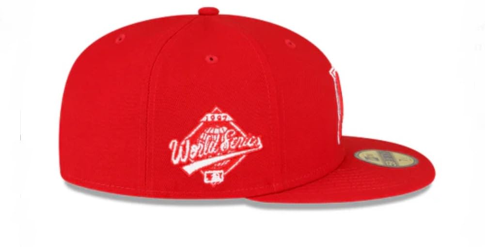 New Era Florida Marlins Scarlet Red White 1997 WS Side Patch 59Fifty Fitted (US, Numeric, 7 1/2, Scarlet Red)