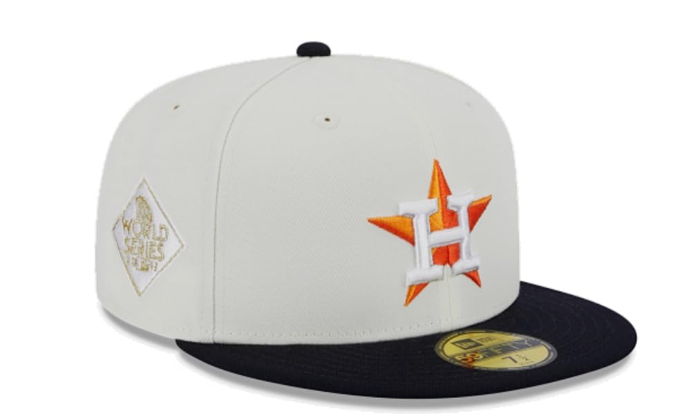 New Era Houston Astros 2017 World Series Game Retro Cooperstown 59Fifty 5950 Fitted (US, Numeric, 7, Off White)