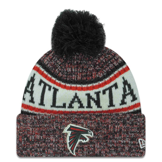 New Era Authentic Falcons Cold Weather Beanie Cap Hat One Size Fit Most Salute to Service Classic Throwback Atlanta (Youth/Kids/Jr. Sideline 18) Black