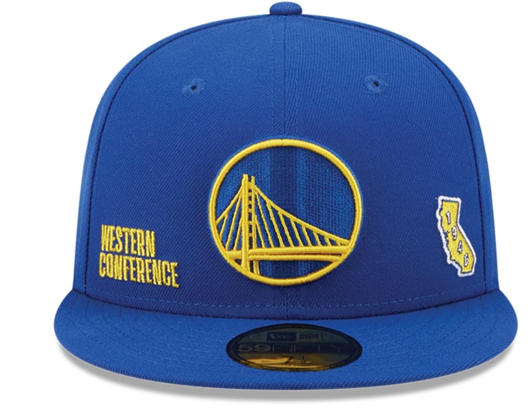 New Era 59fifty Golden State Warriors Identity Fit Fitted Hat Cap Men's Royal Blue (US, Numeric, 7 3/8, Royal Blue)