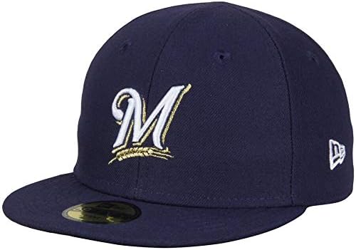 New Era Infant Milwaukee Brewers MLB 5950 59FIFTY Fitted Cap Hat Size: 6 (Navy Blue M)