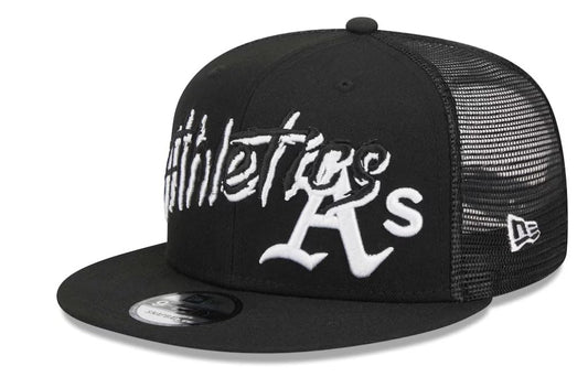 New Era Men's Trucker Mesh Street Dub 9fifty Snapback Hat Cap Baseball Adjustable - Black/White (US, Alpha, One Size, Black/White, Oakland Athletics)