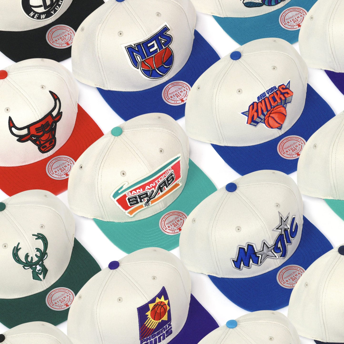 Mitchell & Ness Retro Snapback Hat Adjustable Cap - Natural Off White Logo/Hardwood Classics/Throwback