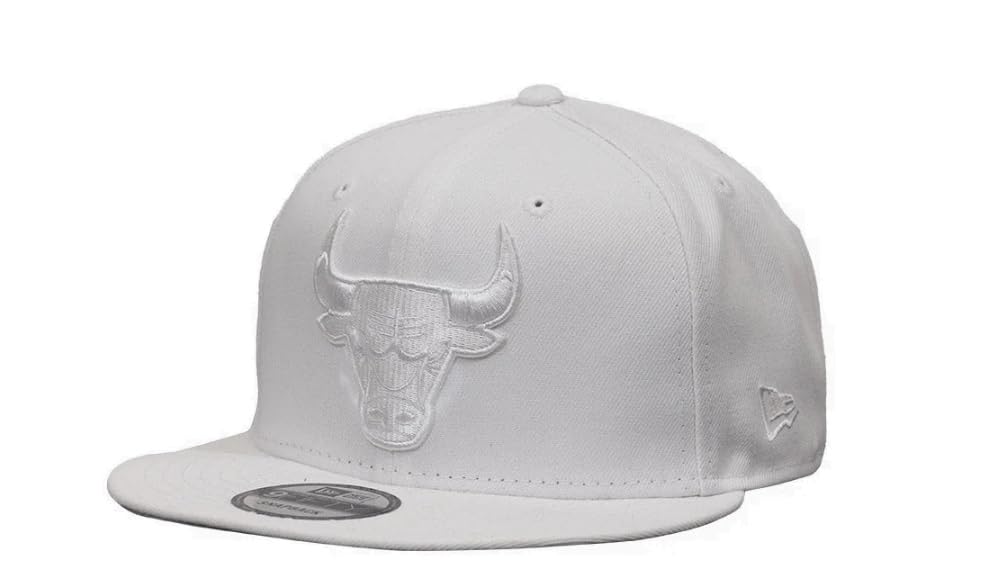 New Era Men's 9Fifty White/White Chicago Bulls Snapback Hat Cap - OSFM