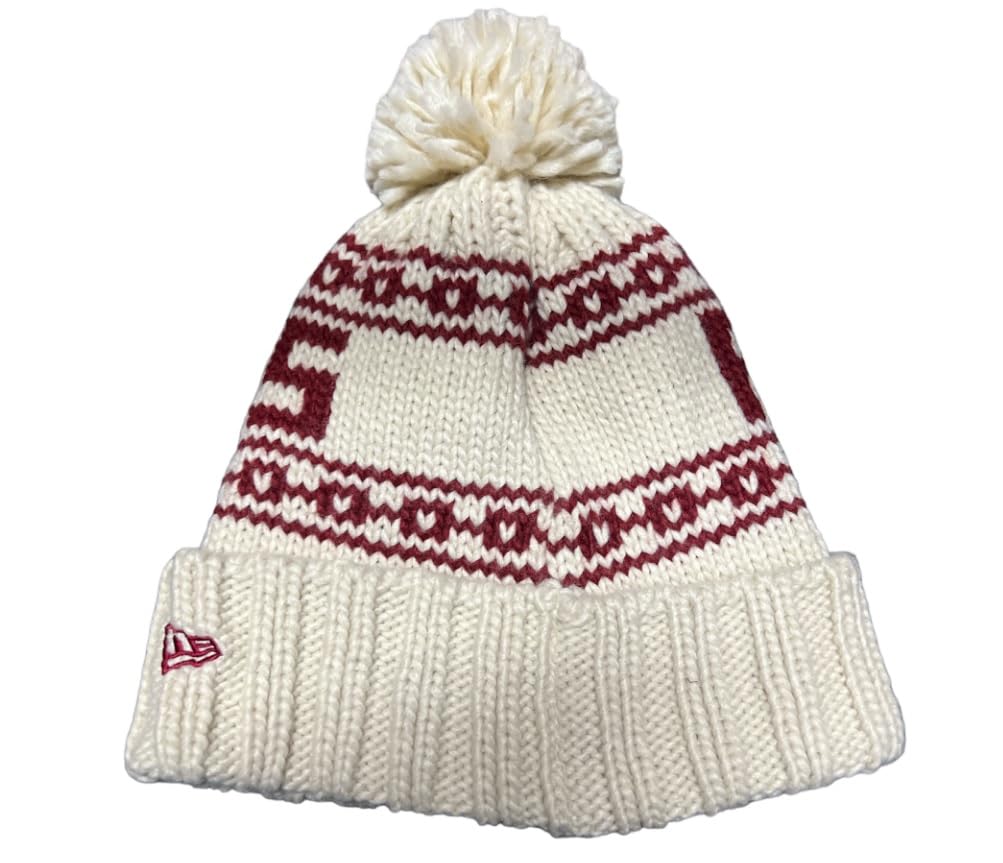 New Era Woman's Tan Knit Beanie Hat (US, Alpha, One Size, Tan/Burg, Philadelphia Phillies Cooperstown)