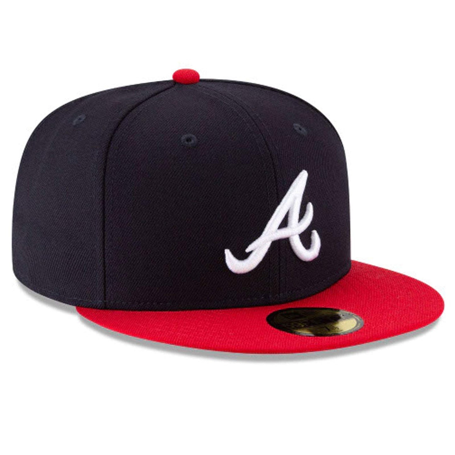 New Era Men's MLB Atlanta Braves Wool Basic 59Fifty Fitted Hat Blue/Red 7