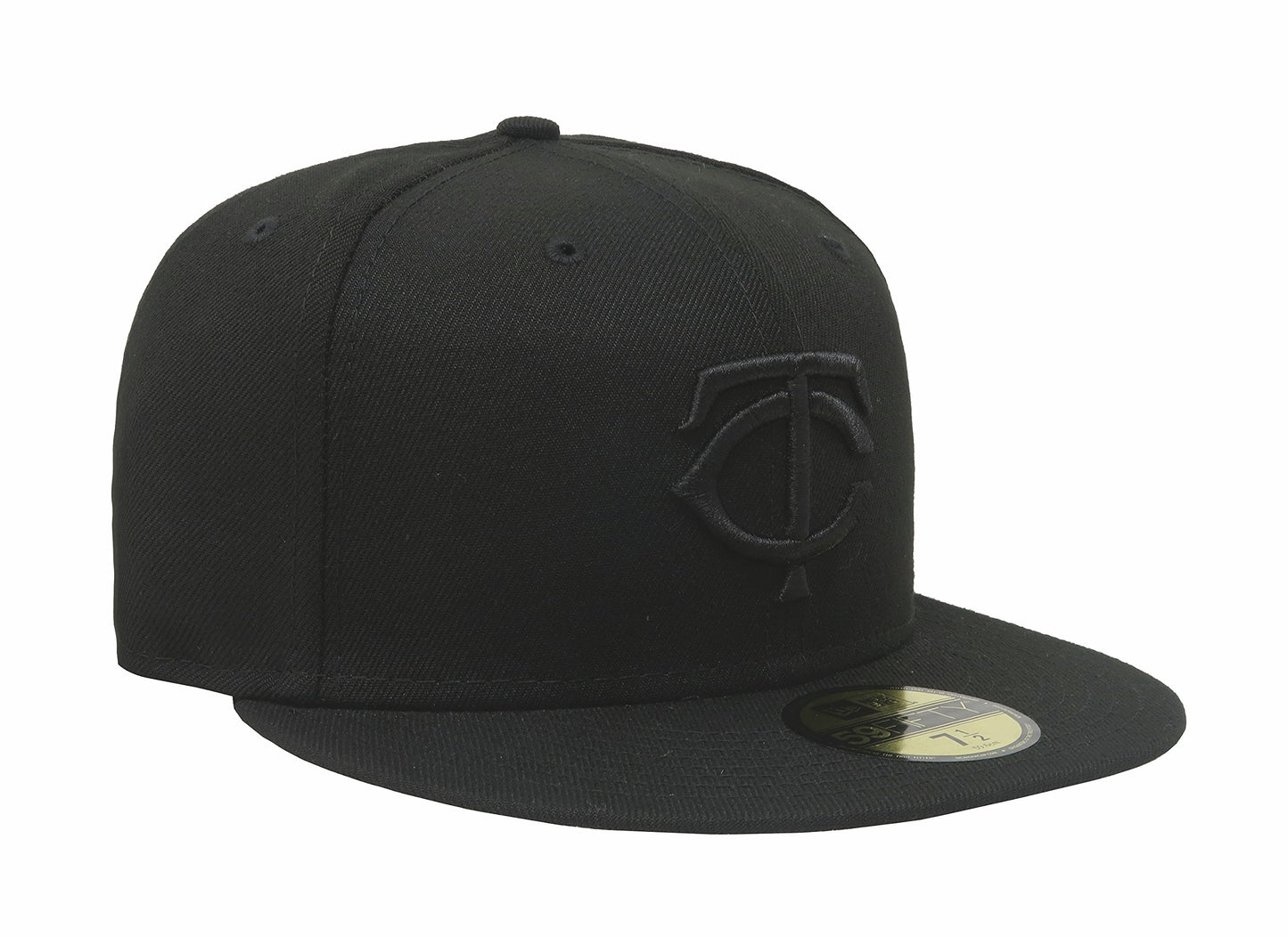New Era 59Fifty Hat Minnesota Twins Black On Black Fitted Cap 11591135 (7 3/4)