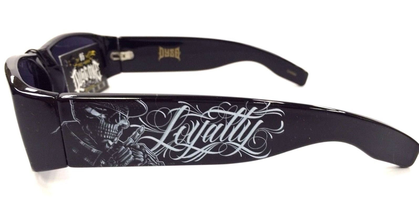FreAire Authentic Dyse One Shades Loyalty Skeleton Black Sunglasses California Lowrider Style