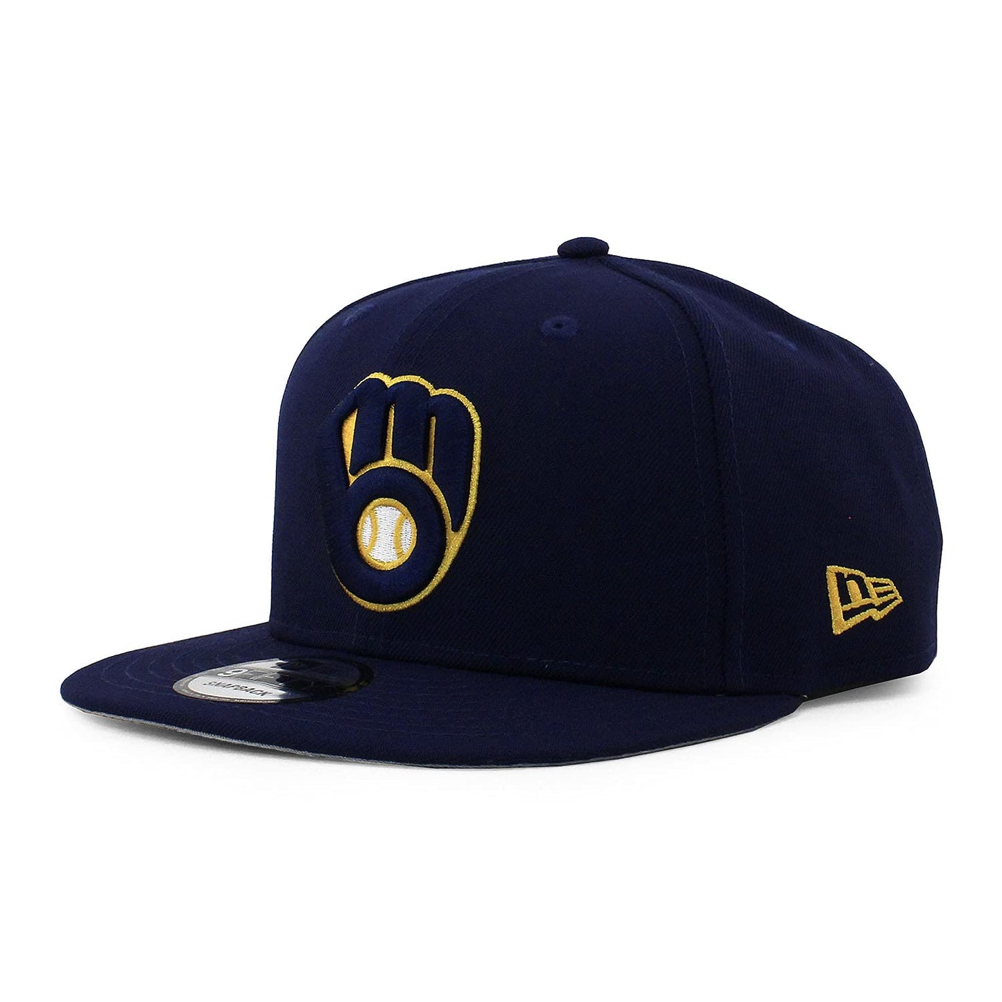 New Era Milwaukee Brewers 9Fifty Snapback Hat | Brewers Basic Snap Back Cap Old School Brewers Navy