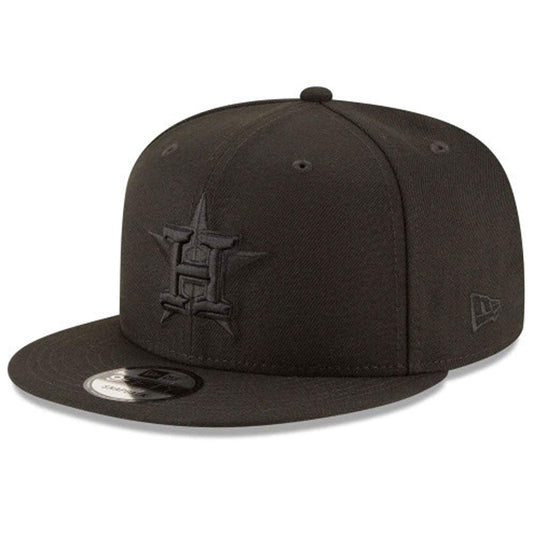 New Era Houston Astros MLB Basic Snapback Black on Black 950 Adjustable Cap
