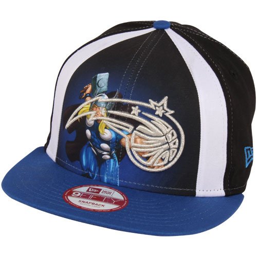 NBA New Era Orlando Magic Marvel Hero 9FIFTY Snapback Hat - Black/Royal Blue