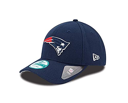 New Era Authentic 9Forty Adjustable Hat Dad Hat Velcro Closure- OSFM (Patriots New England Navy), Black