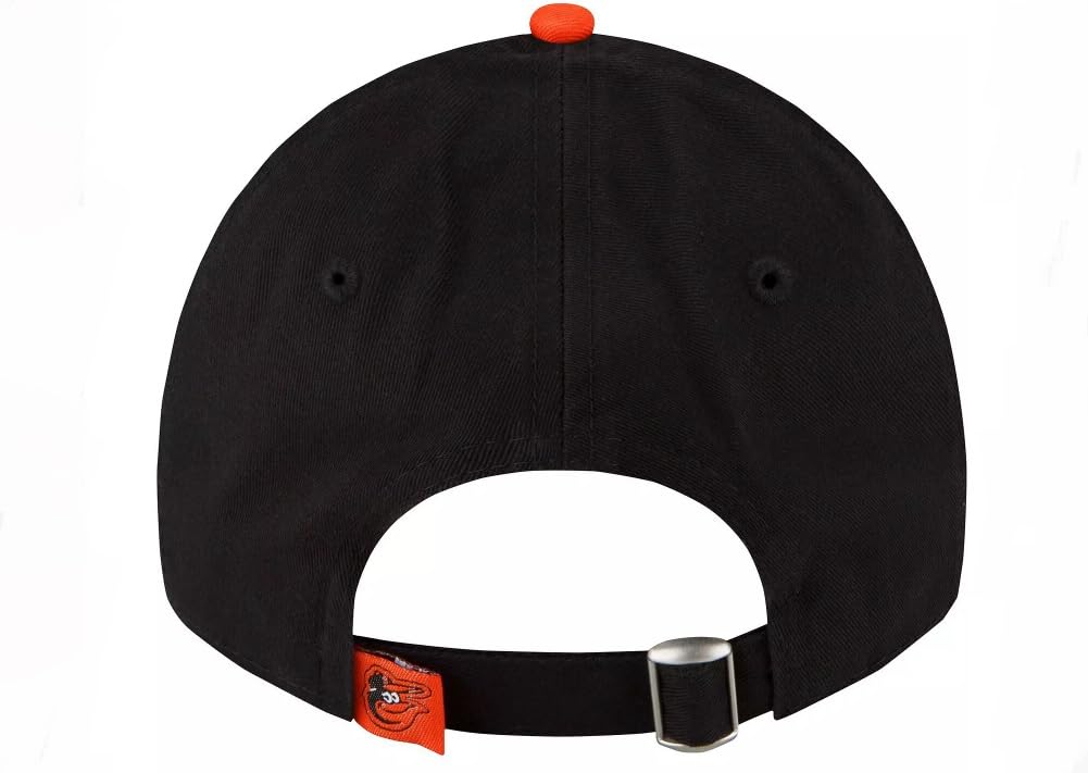 New Era Men's Black Baltimore Orioles Replica Core Classic 9TWENTY Adjustable Hat, Black/Orange