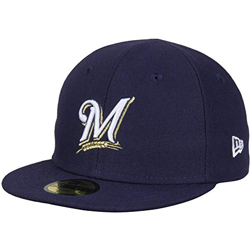 New Era Infant Milwaukee Brewers MLB 5950 59FIFTY Fitted Cap Hat Size: 6 (Navy Blue M)