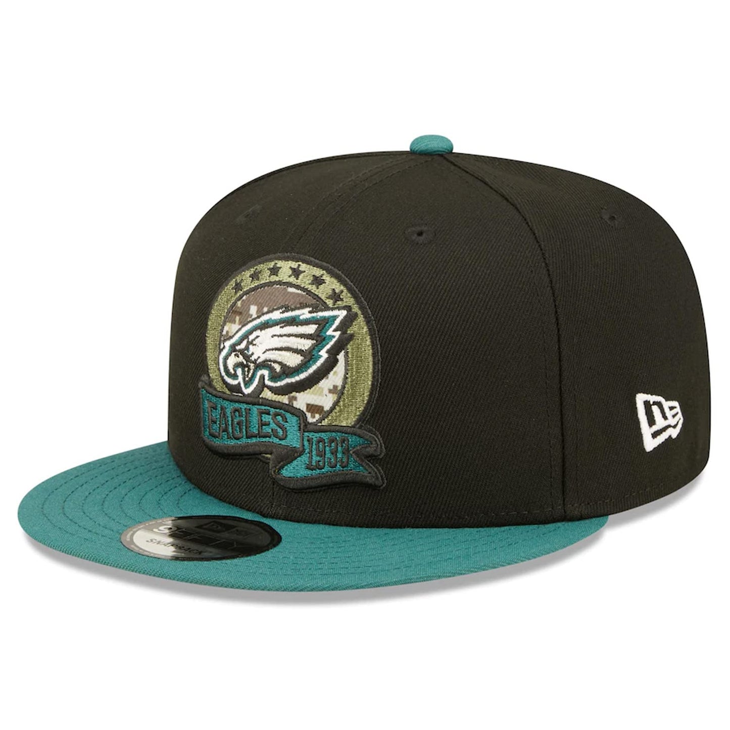 New Era 100% Authentic Exclusive Eagles 950 9FIFTY Snapback Cap Hat : One Size Fit Most (Salute to Service 2022) Black