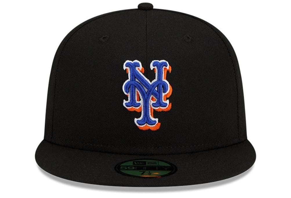 New Era Men's New York Mets Authentic Collection Alternate On-Field 59FIFTY Fitted Hat - Black (US, Numeric, 6 7/8, Black)