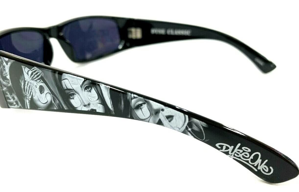 DYSE ONE Authentic Shades Rules No Evil Payasa Skeleton Black Sunglasses California Lowrider Style