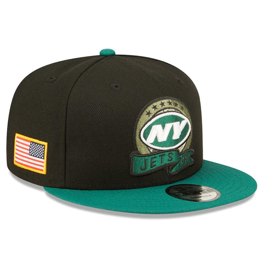 New Era Authentic Exclusive Jets New York 9Fifty Snapback/9Twenty/MVP/9Forty Adjustable Hat - OSFM (Salute to Service 2022) Black