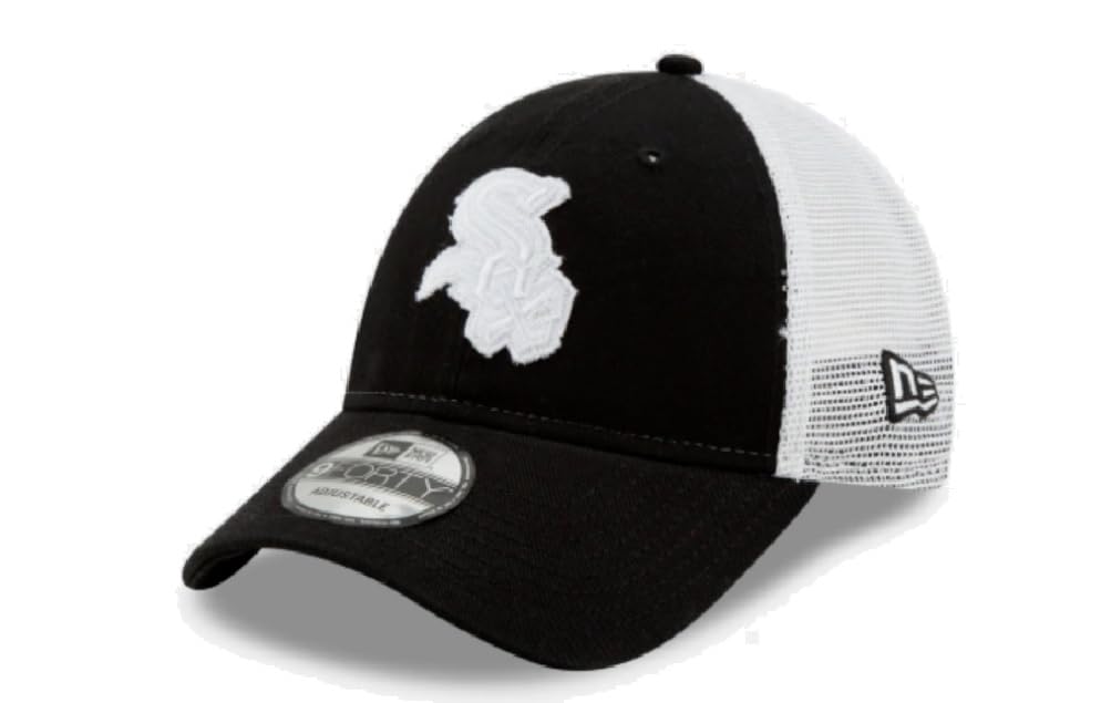 New Era 9FORTY Black/White Chicago White Sox Team Truckered Snapback Hat
