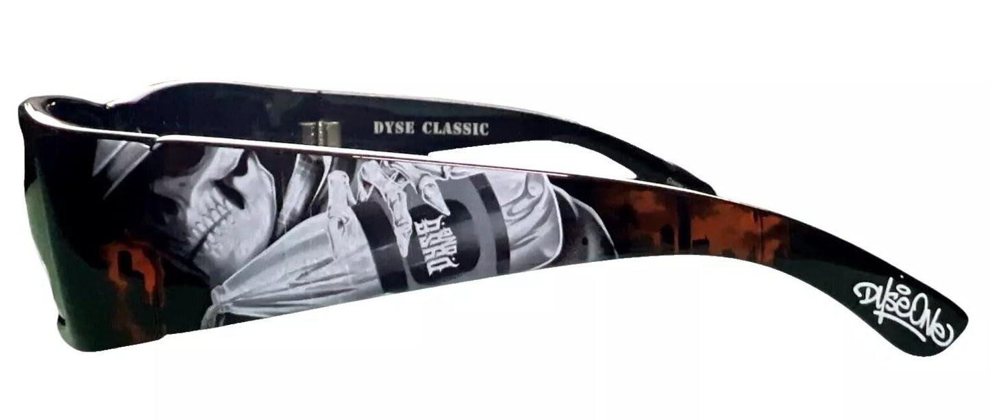 DYSE ONE Authentic Shades Pouring Honor Skull City Sunglasses California Lowrider Locs Style