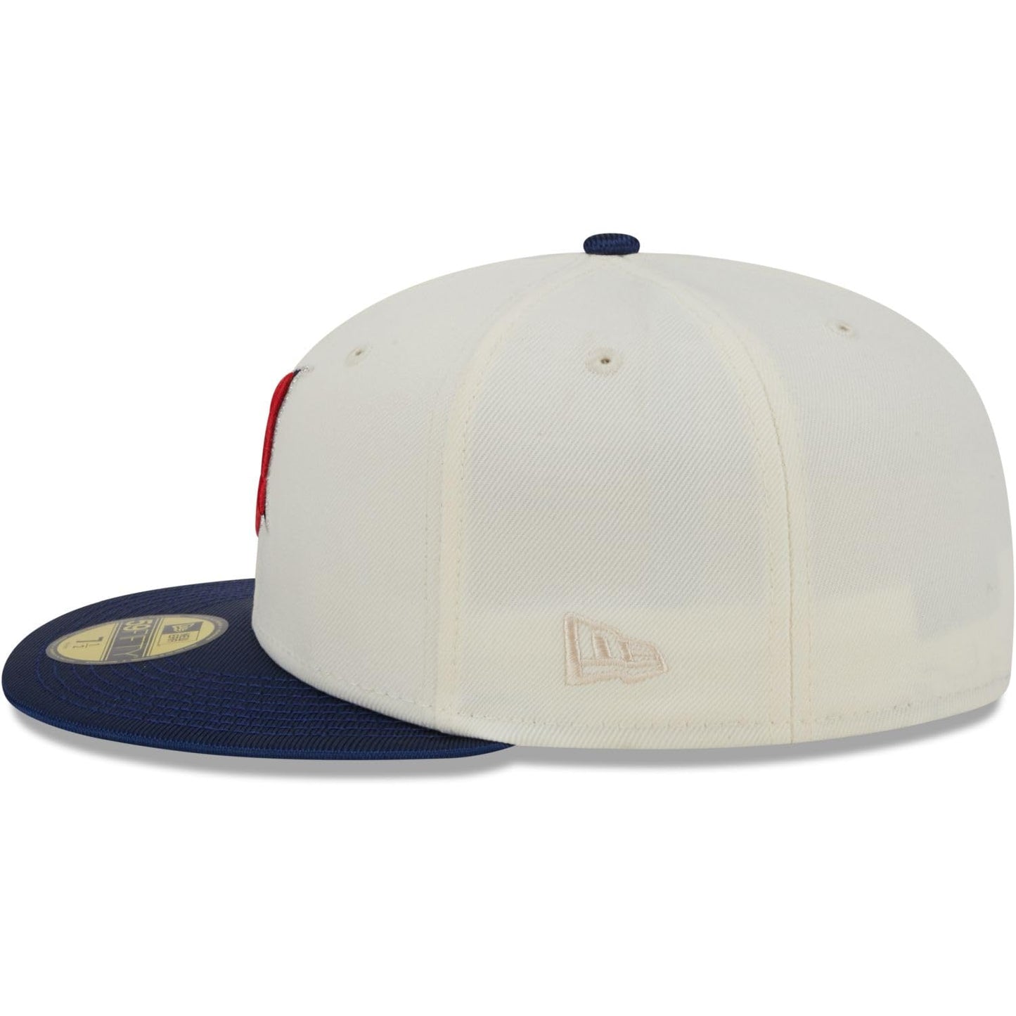 New Era Men's Cleveland Indians 59FIFTY Team Shimmer Fitted Hat - Cream/Blue