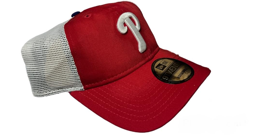 New Era Men's Philadelphia Phillies Rustic Faded Rips Trucker Snapback Unstructured 9twenty Hat Cap