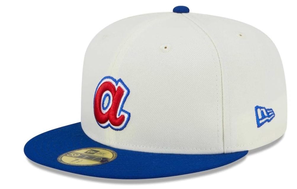 New Era Atlanta Braves 2000 All Star Game Retro Cooperstown 59Fifty 5950 Fitted (US, Numeric, 7 1/4, Off White)