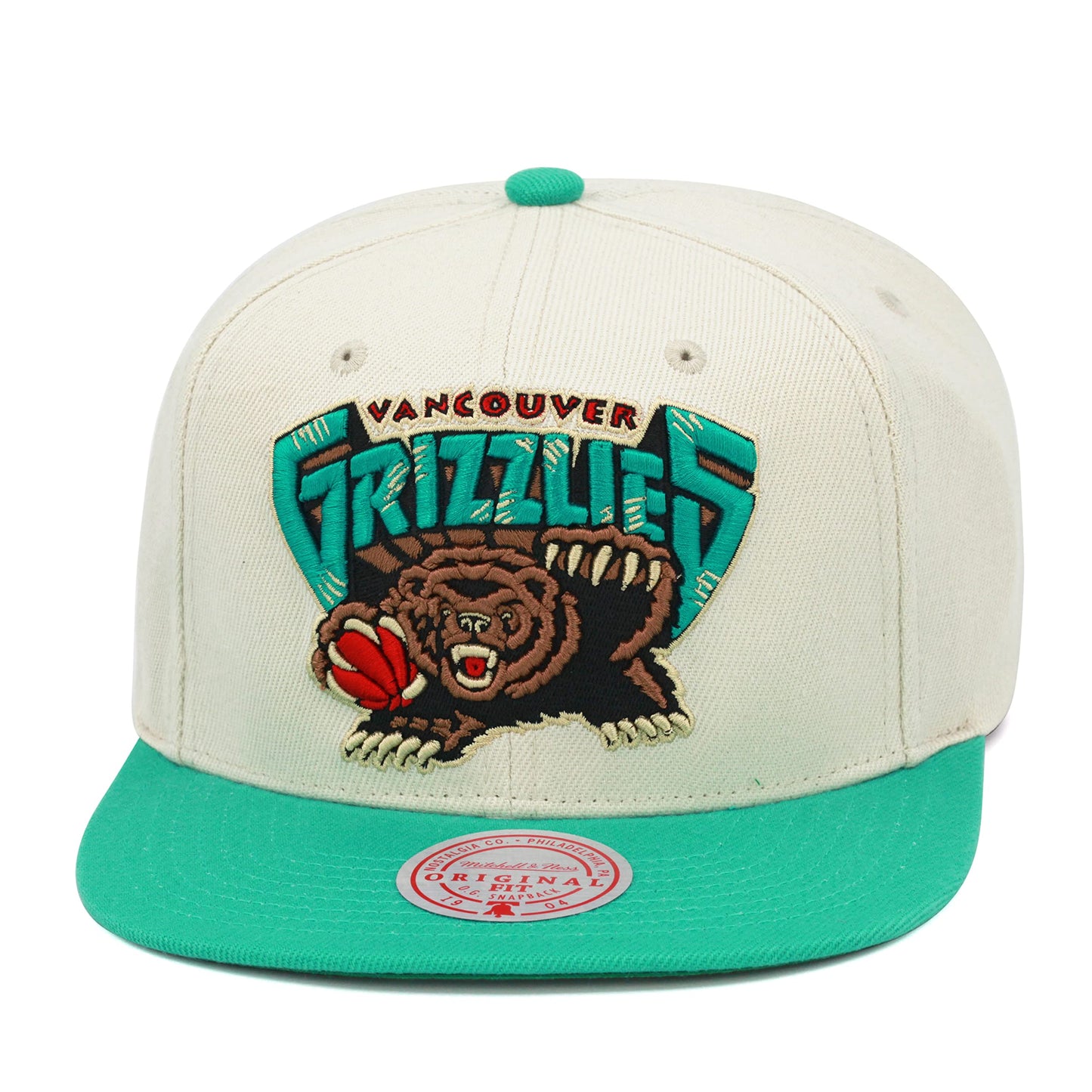 Mitchell & Ness Retro Snapback Hat Adjustable Cap - Natural Off White Logo/Hardwood Classics/Throwback