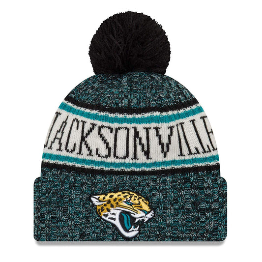 New Era Authentic Collection Jaguars Cold Weather Cuffed Knit Beanie Cap Hat One Size Fit Most (Onfield 18) Black